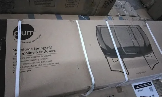 PLUM MAGNITUDE SPRINGSAFE TRAMPOLINE AND ENCLOSURE (BOX 1 OF 3 ONLY)