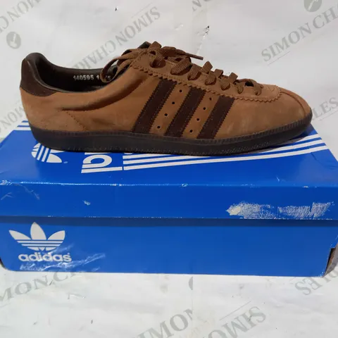 BOXED PAIR OF ADIDAS PADIHAM SPZL SHOES IN BROWN UK SIZE 11.5