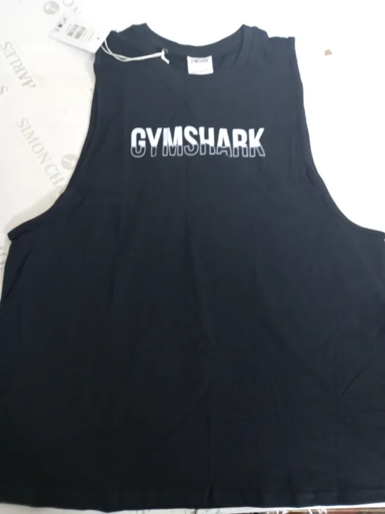 GYMSHARK BLACK TANK TOP-LARGE