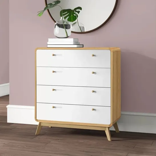 BOXED JUSTINE 4 DRAWER 80CM W CHEST OF DRAWERS (1 BOX)