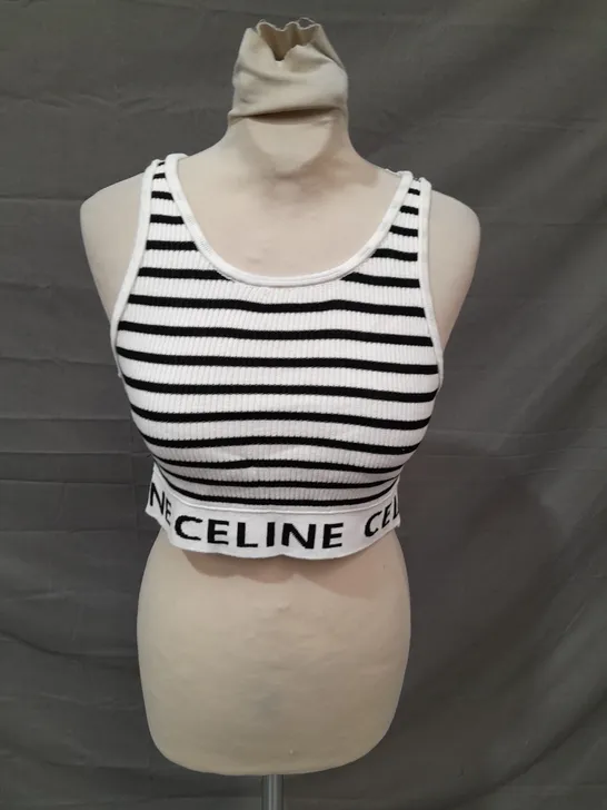 CELINE PARIS BLACK & WHITE CROP TOP - MEDIUM