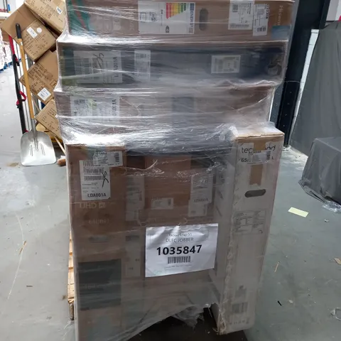 PALLET OF ASSORTED DAMAGED AND FAULTY TELEVISIONS TO INCLUDE TECHWOOD, SAMSUNG AND HISENSE - COLLECTION ONLY 
