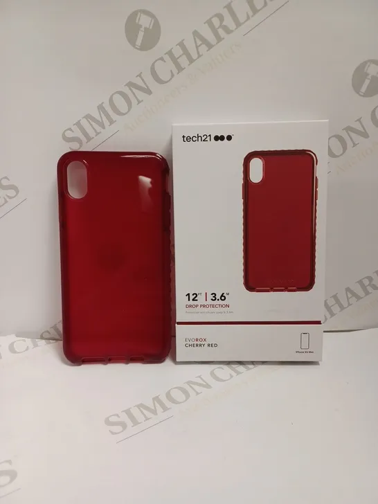 BOX OF 87 TECH21 CHERRY RED EVOROX PHONE PROTECTION CASES FOR IPHONE XS MAX