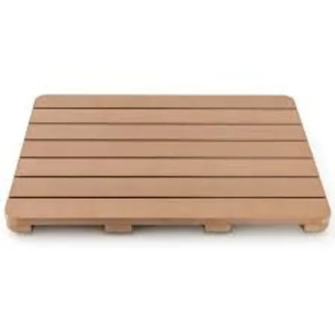 BOXED COSTWAY 60 X 48cm BATH MAT PANEL FOR SHOWER WITH NON SLIP FOOT PADS - BROWN