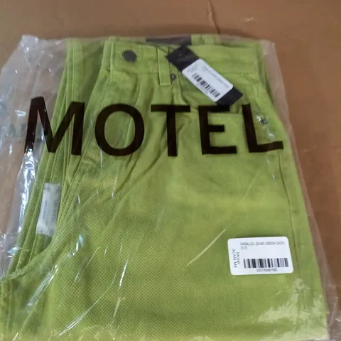 BAGGED PARALLEL JEANS IN GREEN OASIS - 31/S