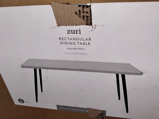 BOXED ZURI RECTANGULAR DINING TABLE IN CONCRETE EFFECT - 1 BOX