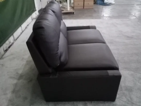 QUALITY DESIGNER SMALL 2 SEATER SOFA - DARK BROWN LEATHER