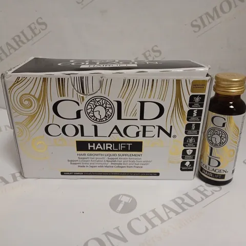 APPROXIMATELY 10 GOLD COLLAGEN HAIRLIFT HAIR GROWTH LIQUID SUPPLEMENTS (10 X 50ML)