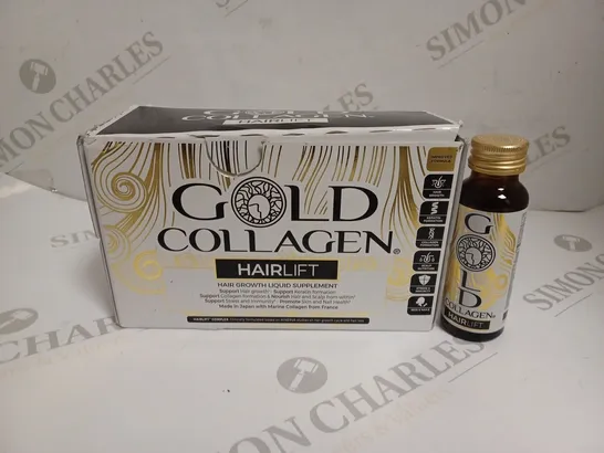 APPROXIMATELY 10 GOLD COLLAGEN HAIRLIFT HAIR GROWTH LIQUID SUPPLEMENTS (10 X 50ML)