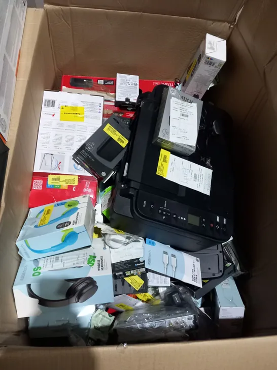 LARGE BOX OF ASSORTED ELECTRICAL GOODS TO INCLUDE;