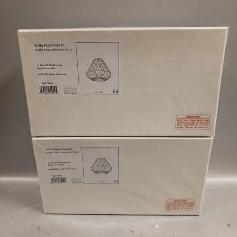 2 X BRAND NEW BOXED DAR LIGHTING WHITE PAPER EASY FIT SHADE 