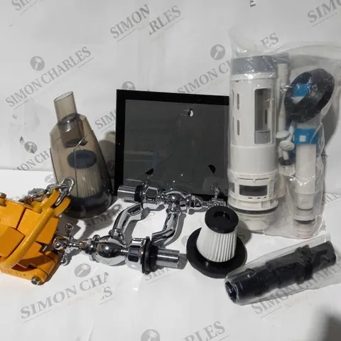 APPROXIMATELY 10 ASSORTED HOUSEHOLD ITEMS TO INCLUDE METAL TAP, VACUUM PARTS, PICTURE FRAME, ETC