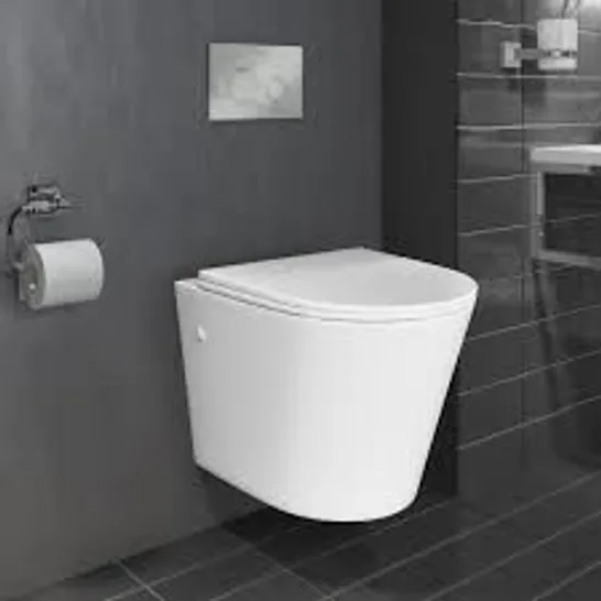 BOXED VERONA MATT WHITE WALL HUNG TOILET 