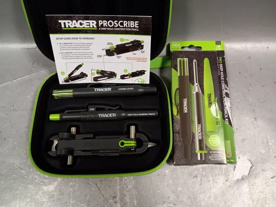 LOT OF 2 TRACER ITEMS INCLUDES PROSCRIBE AND DEEP HOLE CONSTRUCTION PENCIL