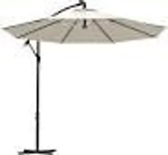 BOXED OUTSUNNY 3M BANANA UMBRELLA PARASOL-CREAM WHITE