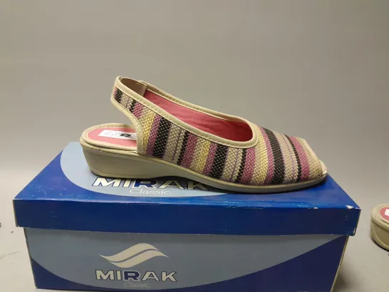BOXED MIRAK CLASSIC OPEN TOE SLIP ON SANDLES IN CARLA RED SIZE 39 
