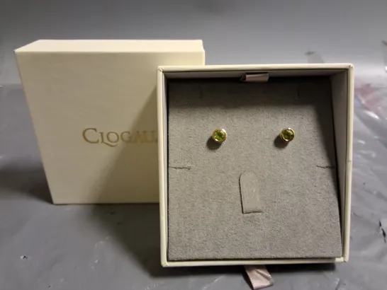 CLOGAU GREEN STONE EARRINGS 