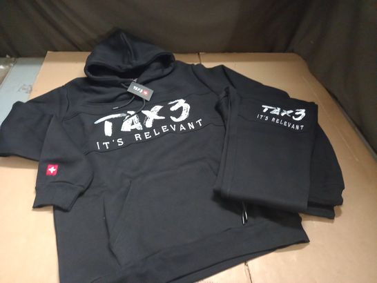 TAX 3 + BLACK HOODIE AND JOGGERS SET - 3XL