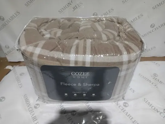 COZEE HOME FLEECED DUVET SET HAZELNUT