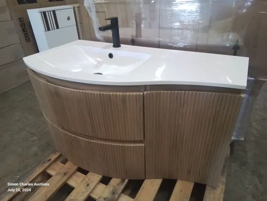 DESIGNER 1-DOOR 2-DRAWER WOOD-EFFECT BATHROOM SINK UNIT 