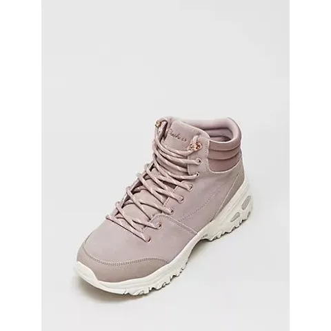 SKECHERS SATIN COLLAR LACE UP BOOTS- BLUSH SIZE 4.5