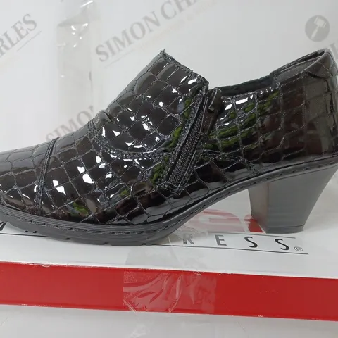 REIKER SHOE BOOT BLACK CROCODILE SIZE 5