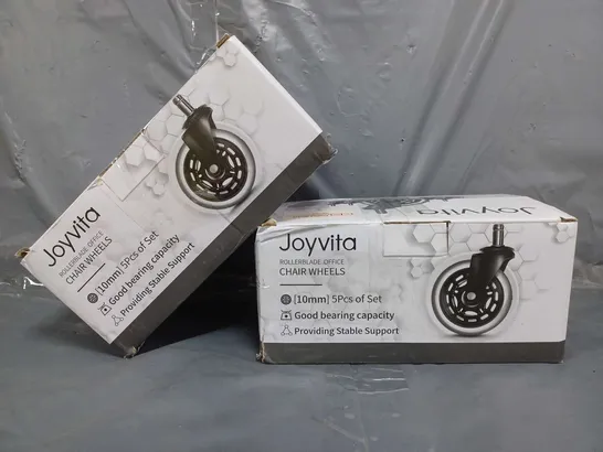 SET OF TWO BOXES TO CONTAIN JOYVITA 10MM ROLLERBLADE OFFICE CHAIR WHEELS (5 PER BOX)