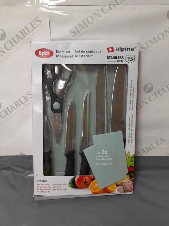 ALPINE 8 PIECE STAINLESS STEEL KNIFE SET - COLLECTION ONLY