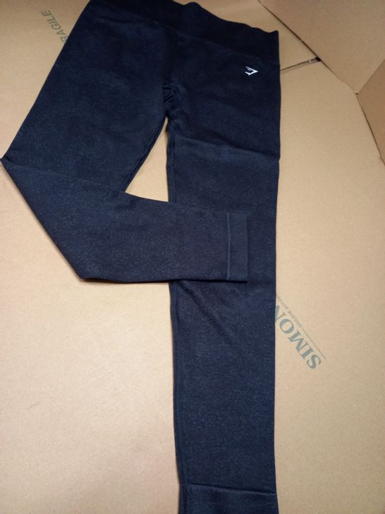 GYMSHARK BLACK/LOGO FITNESS LEGGINGS - XL