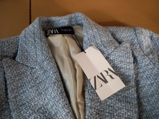 ZARA TEXTURED BLUE BLAZER - EUR L