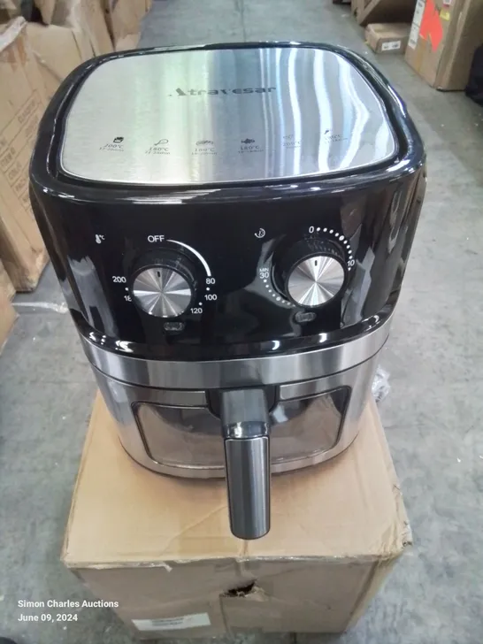 A BOXED TTAF-501MST AIR FRYER IN BLACK 