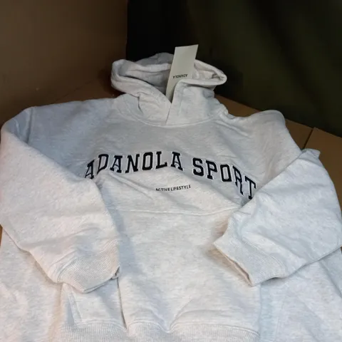 ANADOLA OVERSIZED WHITE HOODED JUMPER - SIZE S