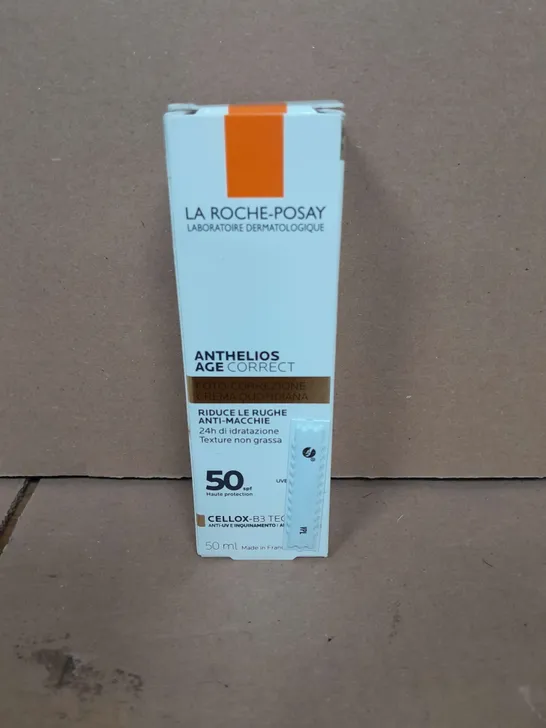 LA ROCHE POSAY ANTHELIOS AGE CORRECT DAILY ANTI-AGEING FACTOR 50 FACIAL SUNSCREEN.