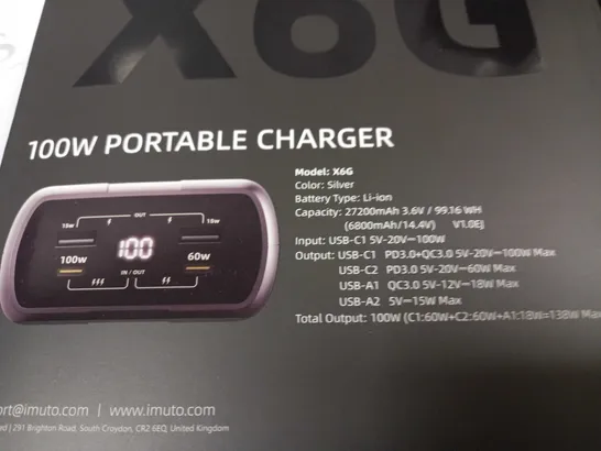 BOXED IMUTO PORTABL ECHARGER PD 100W 4-PORTS