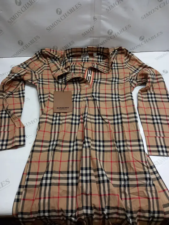 BURBERRY LONDON ENGLAND LONG SHIRT DRESS - UK 12 