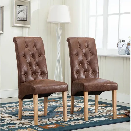 ANYA UPHOLSTERED DINING CHAIR BROWN UPHOLSTERY PAIR