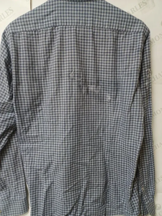 CALVIN KLEIN MENS BLUE CHECKED FITTED SHIRT SIZE 40 