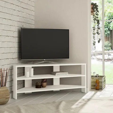 BOXED THALES CORNER MODERN TV STAND MULTIMEDIA CENTRE CORNER 110CM