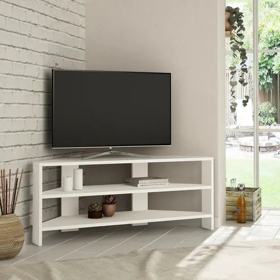 BOXED THALES CORNER MODERN TV STAND MULTIMEDIA CENTRE CORNER 110CM