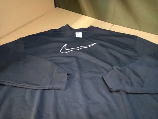 NIKE DRI FIT BLACK/LOGO JUMPER - LARGE