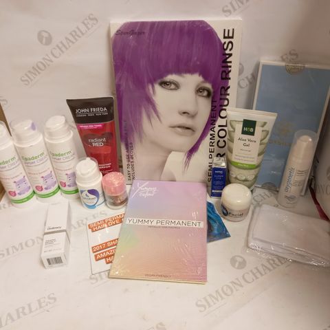 LOT OF APPROX 12 ASSSORTED COSMETIC ITEMS TO INCLUDE THE ORDINARY GRANACTIVE EMULSION, JOHN FRIEDA RADIANT RED SHAMPOO, H&B ALOE VERA GEL , ETC