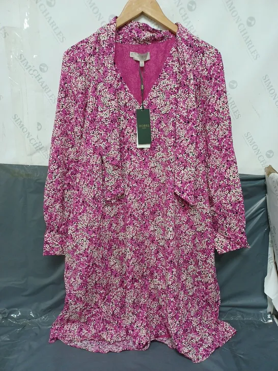 HOBBS FLORAL MONROE DRESS IN PINK MULTI - UK 16