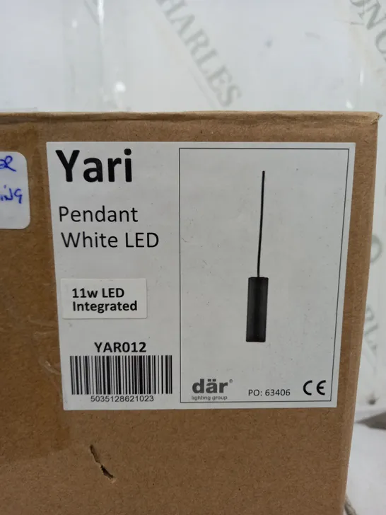 DAR YAR012 YARI SINGLE LED PENDANT WHITE FINISHd