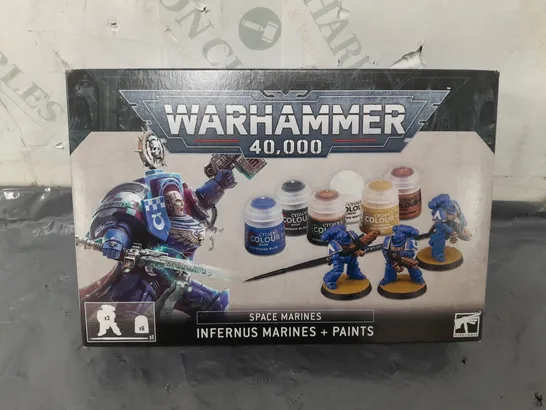 BOXED WARHAMMER 40K - INFERNUS MARINES + PAINTS SET