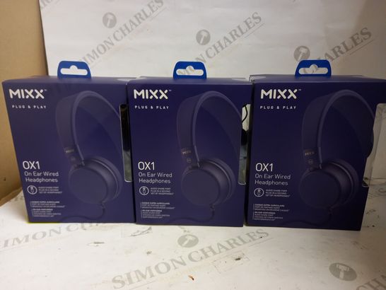 LOT OF APPROXIMATELY 24 BRAND NEW MIXX OX1 ON EAR WIRED HEADPHONES