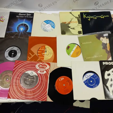 LOT OF 20 VINYL RECORDS TO INCLUDE BONNIE TYLER, OLIVIA NEWTON JOHN AND POWER RANGERS