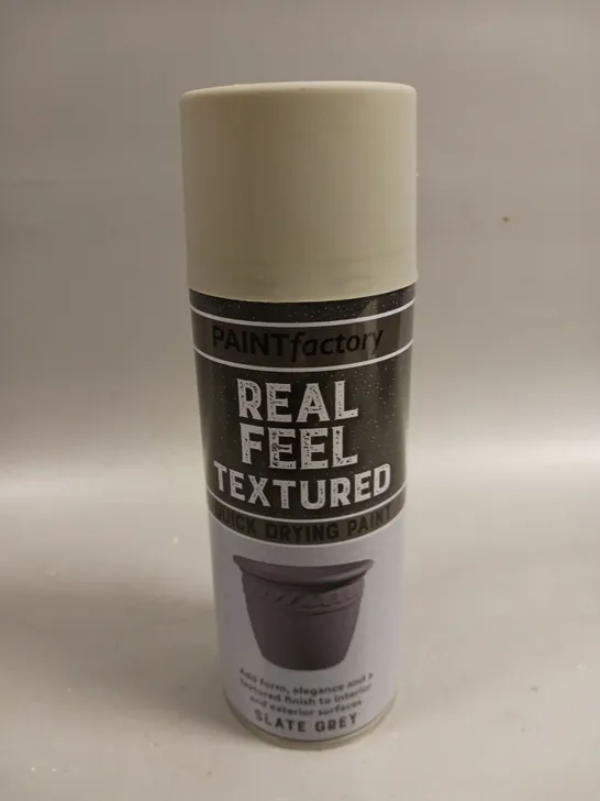 12 X PAINT FACTORY REAL FEEL TEXTURED QUICK DRYING PAINT CANS - SLATE GREY - COLLECTION ONLY 