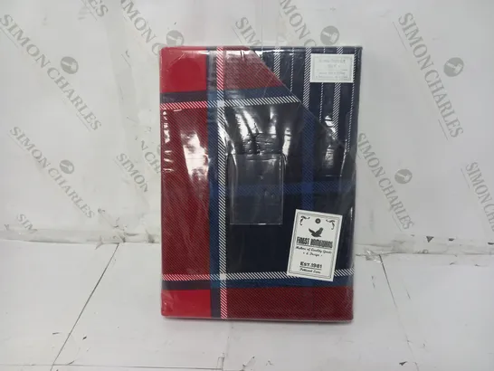 FINEST HOMEWARE KING DUVET SET IN BLUE/RED/WHITE TARTAN