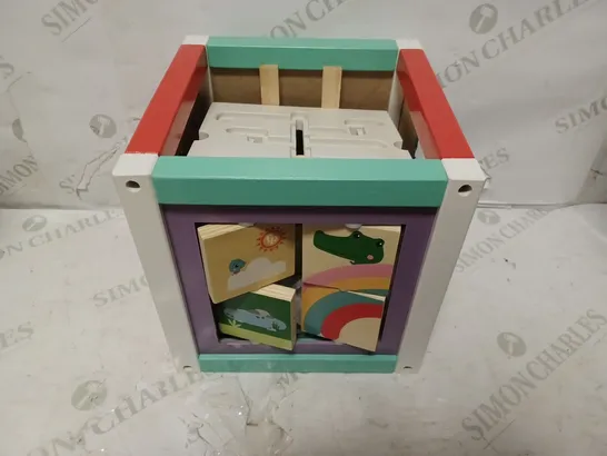 FISHER PRICE WOODEN ACTIVITY CUBE RRP £24.99