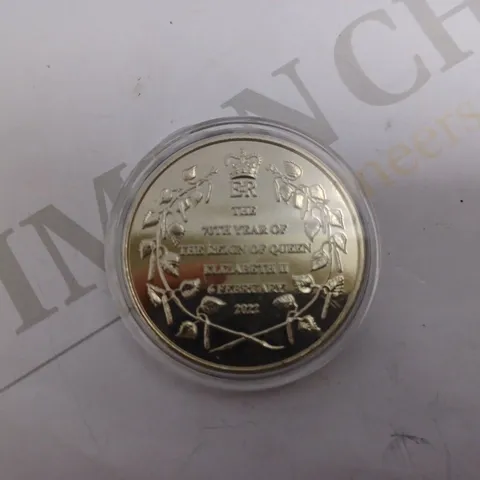 THE 70TH YEAR OF THE REIGN OF QUEEN ELIZABETH 2022 COLLECTABLE COIN